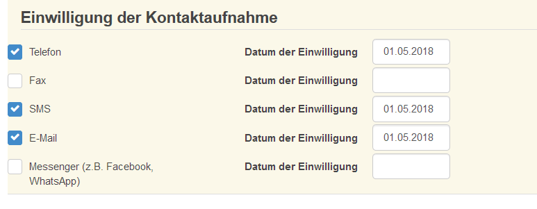 Einwilligung Kontaktaufnahme